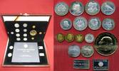 Deutschland Medaillensatz Neuprägungen Medaillensuite 130 Jahre Deutsche Mark Nachprägungen bedeutender Deutscher Münzen im Satz, 15 Münzen 2 Barren