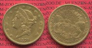 USA 20 Dollars Goldmünze Double Eagle USA 20 Dollars Liberty, Frauenkopf, Double Eagle 1879 S Gold, sehr schön