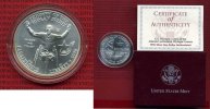 USA 1 Dollar Silber Atlanta 1996 D Olympische Spiele Paralymics Rollstuhlfahrer Gewinner
