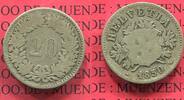 Schweiz, Switzerland 20 Rappen Kursmünze Schweiz 20 Rappen 1850 Kreuz