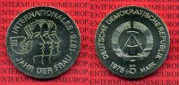 DDR GDR Eastern Germany 5 Mark Gedenkmünze Cu/Ni Jahr der Frau