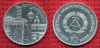 DDR 10 Mark Silbermünze DDR Städtemotiv, 25 Jahre DDR, XXV Jahre DDR, Fernsehturm