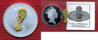 Fiji, Fischi inseln 10 Dollars Silbermünze Skulptur Skulpturmünze Pokal Fußball WM Germany