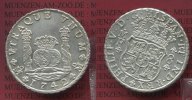 Mexico, Mexiko unter Spanien 8 reales Silbermünze Wappen m. Säulen Mexiko unter Spanien 8 Reales 1742 Mo mo, Pillar Dollar Typ