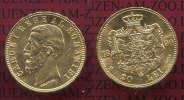 Rumänien, Romania 20 Lei Gold Kursmünze Rumänien 20 Lei 1890 Gold Kursmünze vz-prfr.