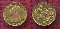 Großbritannien, England, Australien Sovereign Goldmünze England 1900 S Sydney für Australien Sovereign Goldmünze Victoria Witwenschleier