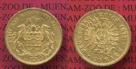 Hamburg, City of Hamburg, German Empire 20 Mark Goldmünze Hamburg 20 Mark Gold 1877 J Stadtwappen Gold