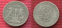 Hamburg 5 Mark Hamburg 5 Mark 1875 J, Stadtwappen, Kursmünze, Silber,kleiner Adler J. 62,