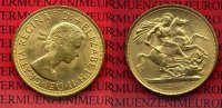 Großbritannien, England, UK, Great Britain Sovereign Goldmünze England 1958 Sovereign Goldmünze Elisabeth II.