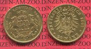 Hamburg, City of Hamburg, German Empire 20 Mark Goldmünze Hansestadt Hamburg 20 Mark Kursmünze 1887 J Circulation Coin Picture