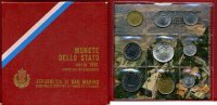 San Marino Kursmünzensatz 1 Lira - 500 Lire San Marino Kursmünzensatz 1981 1 - 500 Lire, 9 Münzen