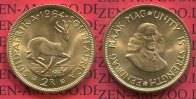 Süd Afrika, South Africa 2 Rand Goldmünzen Südafrika 1964 2 Rand Springbock Gold Kursmünze Selten
