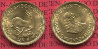 Süd Afrika, South Africa 2 Rand Goldmünzen Südafrika 1965 2 Rand Springbock Gold Kursmünze Selten