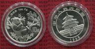 China Volksrepublik PRC 10 Yuan Panda 1 Unze Silber China Panda 10 Yuan 1995 1 Unze Silber Stempelglanz Large Twig, großer Zweig