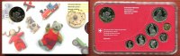 Schweiz, Switzerland Kursmünzensatz 1 Rappen bis 5 Franken+So Schweiz KMS 2009 5 Rappen bis 5 Franken + Token mit Bärmotiv Stempelglanz