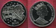 Gibraltar 70 Ecus Silber Gibraltar 70 Ecu 1994 Eurotunnel Paris London Napoleon I. 5 Unzen PP