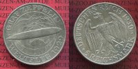 Weimarer Republik Deutsches Reich 5 Mark Weimarer Republik Silbermünze German Zeppelin Airship Commemorative Coin 1930 F World Cruise 1929 5 Mark
