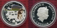 Australien, Australia 1 Dollar Australien 1 Dollar Silber Antarctic Territory, Husky Picture
