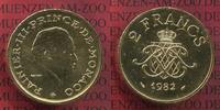 Monaco 2 Francs Goldmünze Monaco 2 Francs 1982 Gold Piefort, Rainier III. Auflage nur 250 Stück ! R