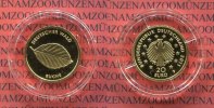 Deutschland BRD 20 Euro Goldmünze 1/8 Unze Deutschland BRD 20 Euro Gold 2011 F Wald Buche Stgl. 1/8 Unze
