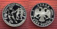 Russland Russia 3 Rubel Silbermünze 1 Unze Russland 3 Rubel 1993 Olympiade Fußball Silber PP