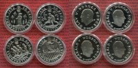 Norwegen 4 x 50 Kronen Silbermünzen Norwegen 4 x 50 Kronen Lot 1991 - 1993 Olympiade Lillehammer 1994 PP