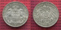 Hamburg 5 Mark Silbermünze Hamburg 5 Mark 1913 J, Silber, Stadtwappen, J. 65