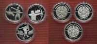 Bhutan 3 x 300 Ngultrum Silbermünzen Bhutan 3 x 300 Ngultrum Lot 1992 anlässlich der Olympischen Spiele