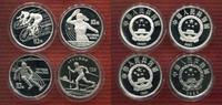 China 4 x 10 Yuan Silbermünzen China Set 4 x 10 Yuan 1990 - 1992 Olympische Spiele 1992 PP