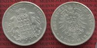 Hamburg 5 Mark Hamburg 5 Mark 1876 J, Stadtwappen, Kursmünze, Silber,kleiner Adler J. 62,