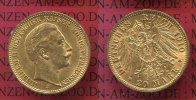 Preußen, State of Prussia German Empire 20 Mark Goldmünze Kursmünze Preußen 20 Mark Gold 1910 J Wilhelm II. J. 252 in Hamburg geprägt