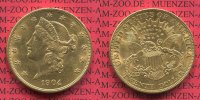 USA 20 Dollars Gold Liberty Double Eagle USA 20 Dollars Liberty, Frauenkopf, 1904 Gold vz