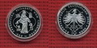 Bundesrepublik Deutschland 10 Euro Silber Gedenkmünze Deutschland 10 Euro 2007 A, 800. Geburtstag Elisabeth von Thüringen Spiegelglanz mit Kapsel