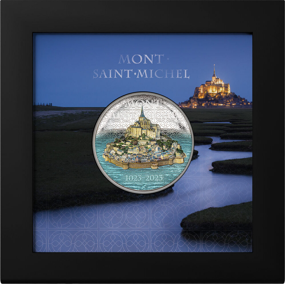 Dollars Mont Saint Michel Oz Silver Coin Cook Islands