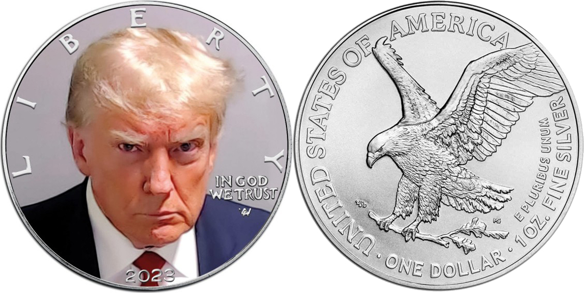 United States Dollar Donald Trump Mugshot Liberty Oz Silver Coin