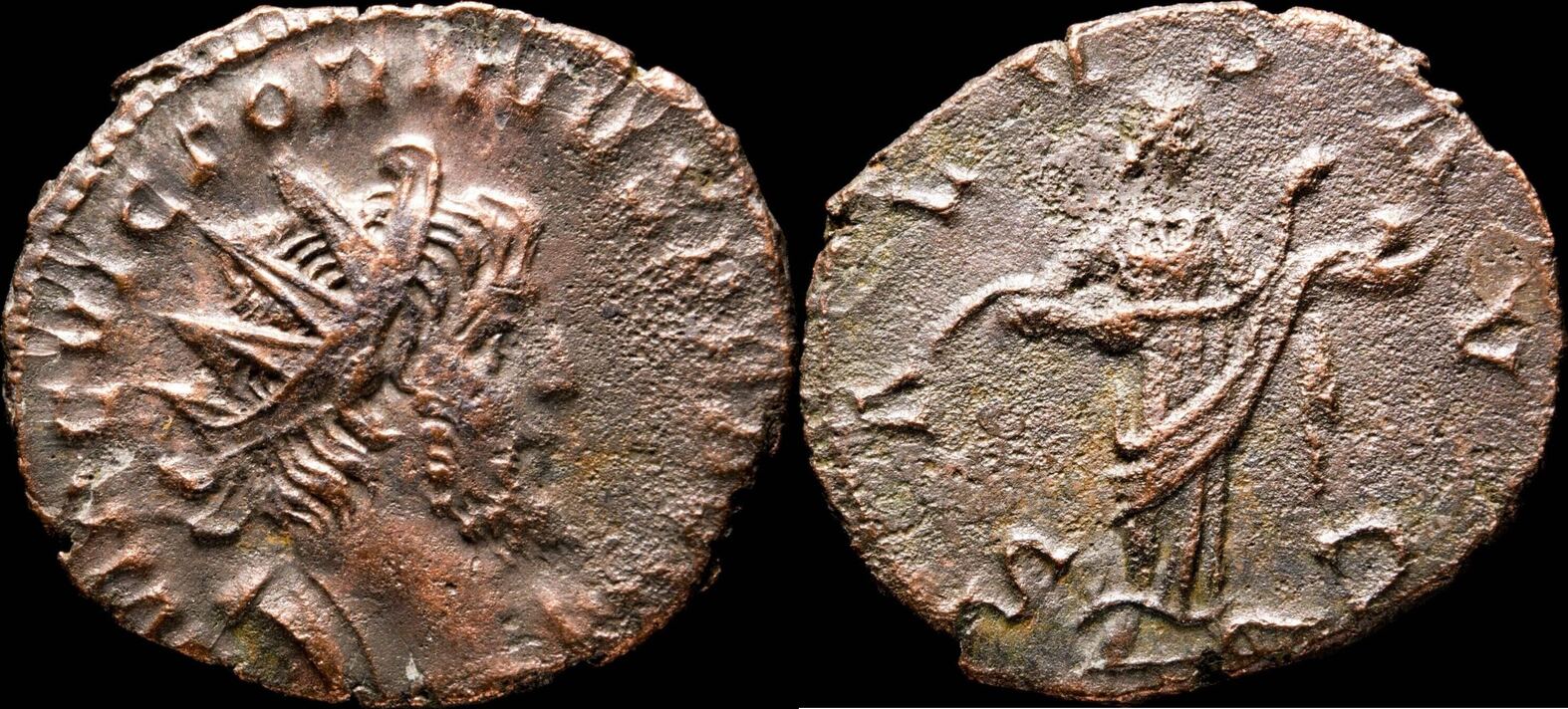 Roman Empire Victorinus Antoninianus SALVS AVG 21 Mm 2 94 Gr