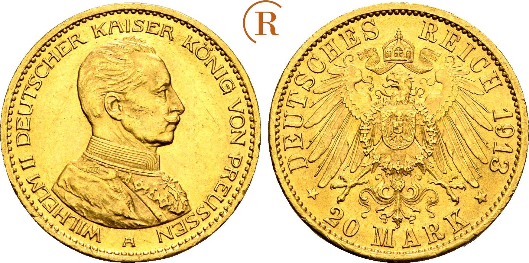 Kaiserreich Preussen Mark Kaiser In Uniform Gold A Wilhelm Ii