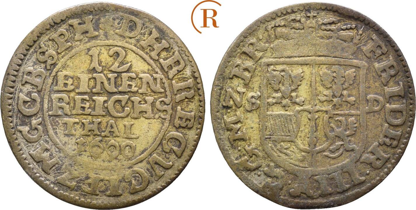 Preussen 1 12 Taler Stargard 1690 SD Friedrich III 1688 1701 VF MA