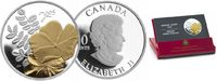 Canada 50 Cent Golden Flowers - Rose 50 Cents with 24-Karat Gold Plated