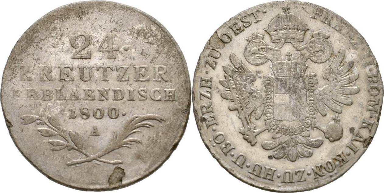 RDR Austria Habsburg Wien 24 Kreuzer 1800 Franz II I 1792 1835