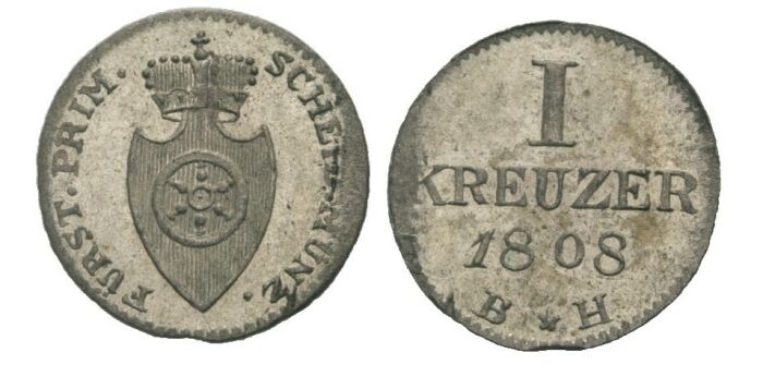 Fürstprimatische Staaten Carl Theodor von Dalberg, 1806 - 1810 Kreuzer 1808 Prägeschwächen, Stempelglanz 