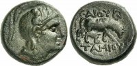Makedonien, Koinon Bronze Bronze, nach 148 v. Chr., Quästor Gaius Publius Tamios, Distrikt Bottiaia. 