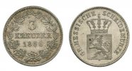 Hessen Darmstadt 3 Kreuzer 1866 Vorzüglich...