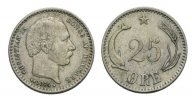 Dänemark 25 Öre 1874 sehr schön Christian ...