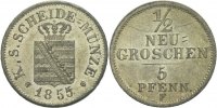 Sachsen 1/2 Neugroschen Johann, 1854 - 1873.