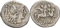 RÖMISCHE REPUBLIK Denar Terentius Lucanus, 147 v. Chr.