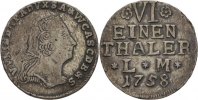 Anhalt Bernburg 1/6 Taler Victor Friedrich, 1721-1765