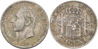 Spanien 50 Cent. Alfonso XII., 1874-1885.