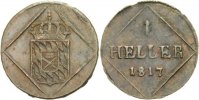 Bayern Heller 1817 Prägeschwächen, fast pr...