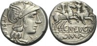 RÖMISCHE REPUBLIK Denar Cn. Lucretius Trio, 136 v. Chr.